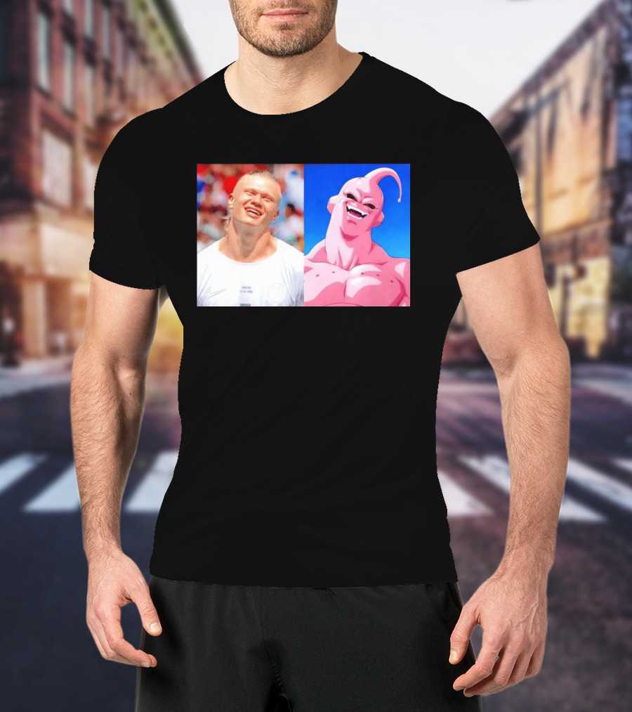 Erling Haaland Majin Buu Dragon Ball Z Comparison T-Shirt