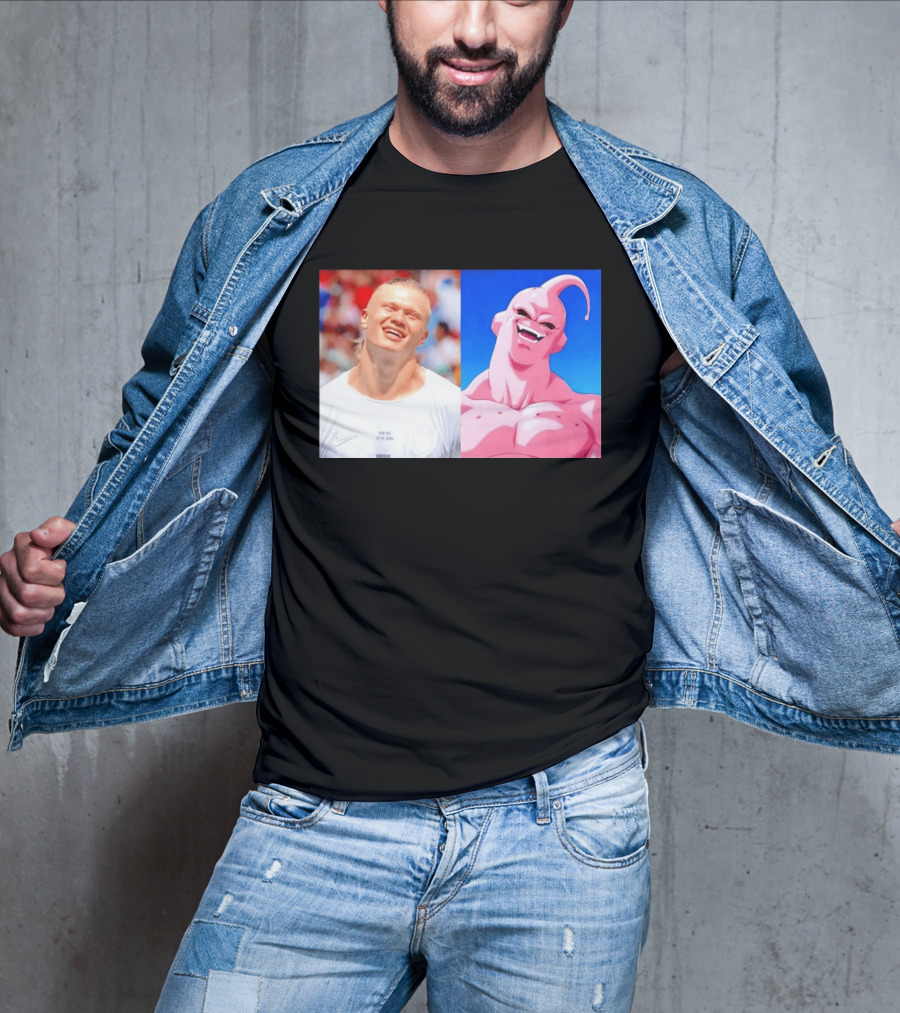 Erling Haaland Majin Buu Dragon Ball Z Comparison T-Shirt