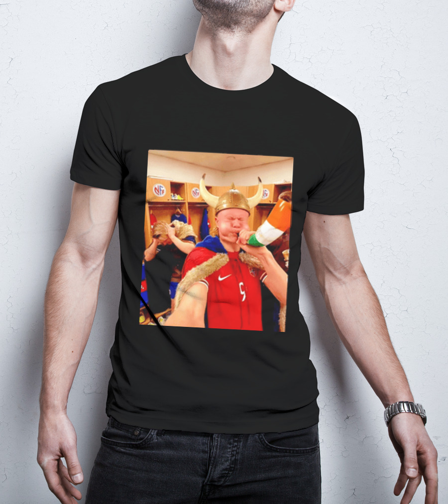 Erling Haaland Norway No 9 Viking Football Celebration Locker Room T-Shirt
