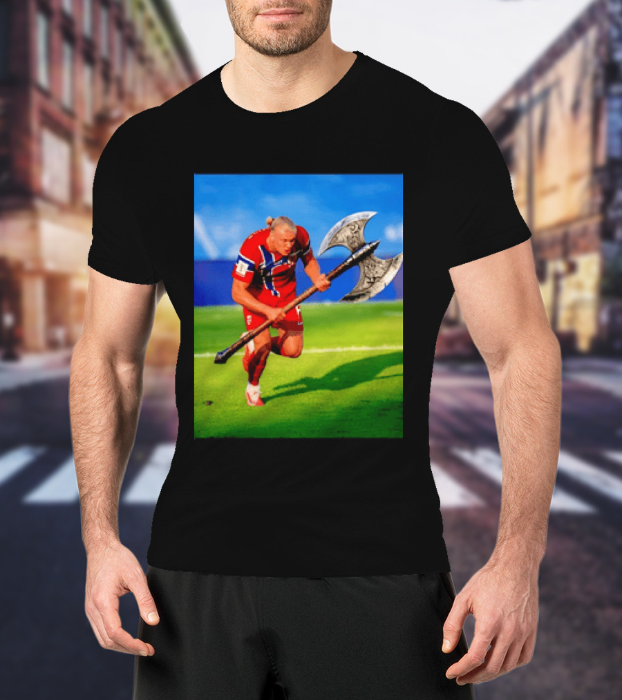 Erling Haaland Norway Viking Warrior Meme Football Team T-Shirt
