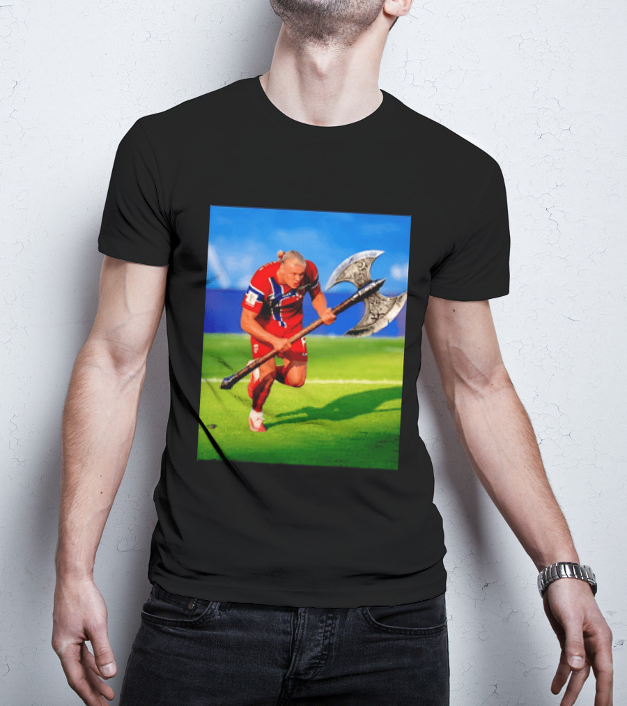 Erling Haaland Norway Viking Warrior Meme Football Team T-Shirt