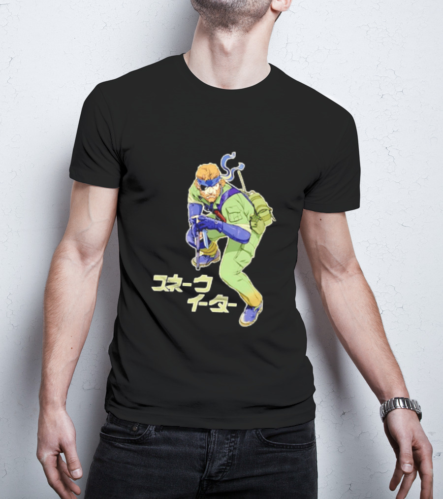 Naked Snake Metal Gear Solid Snake Eater Crouching Pose Japanese T-Shirt