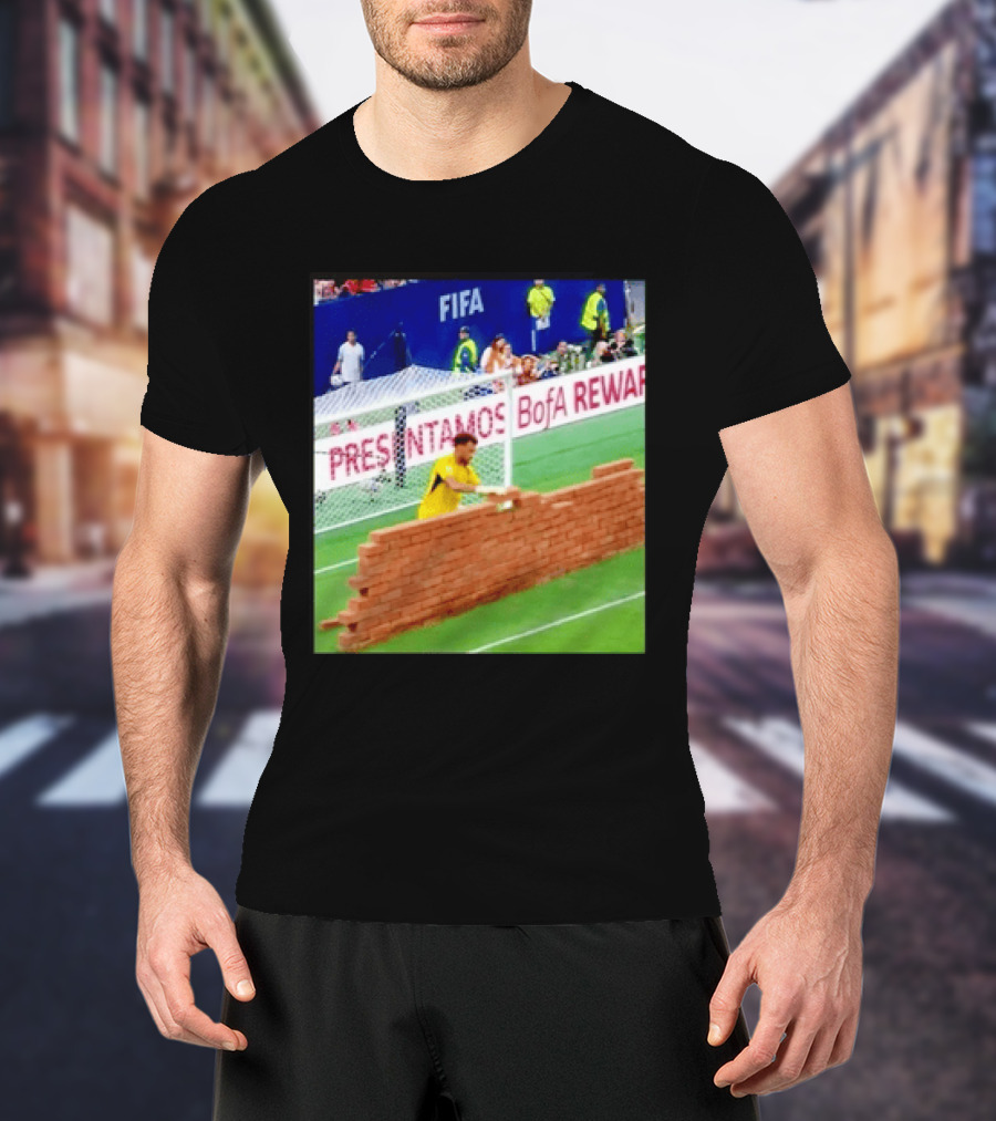 Vozinha Cape Verde FIFA Goalkeeper Meme Brick Wall Soccer Humor T-Shirt