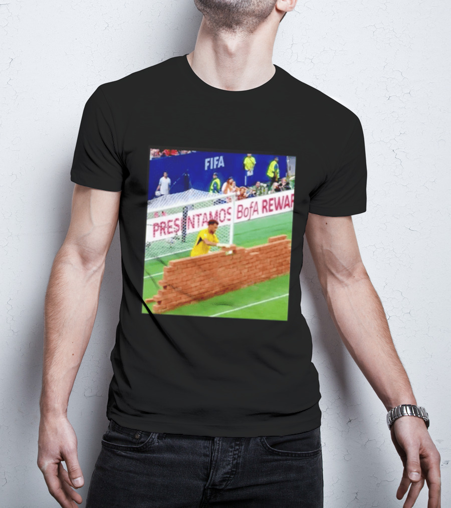 Vozinha Cape Verde FIFA Goalkeeper Meme Brick Wall Soccer Humor T-Shirt