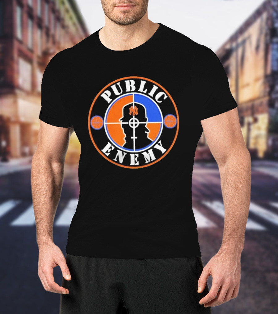 Public Enemy New York Knicks Basketball Crosshair T-Shirt