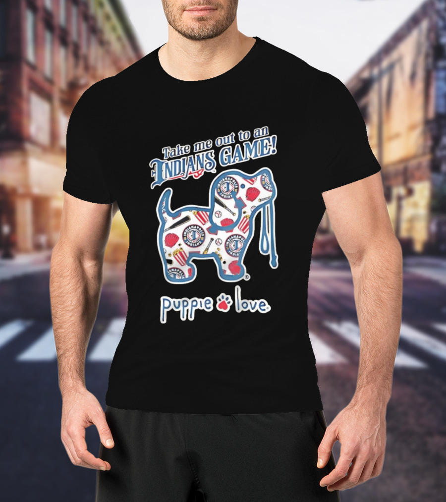 Puppie Love Take Me Out To An Indianapolis Indians Game Fun Baseball Outfit T-Shirt