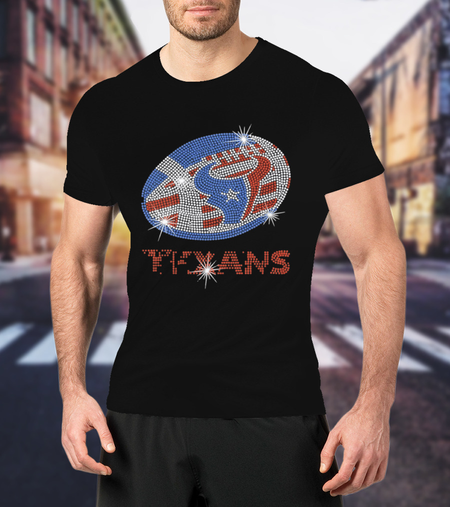 Texans Football Rhinestone Sparkle Team T-Shirt