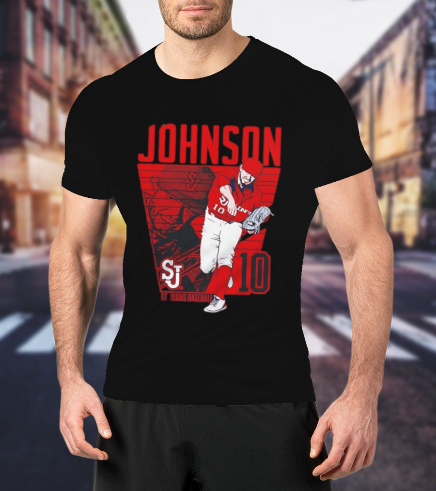St. John's Baseball Johnson 10 Player Action T-Shirt