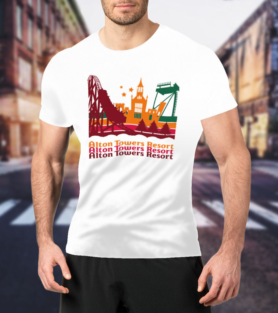 Alton Towers Resort Iconic Rides And Castle Attractions T-Shirt