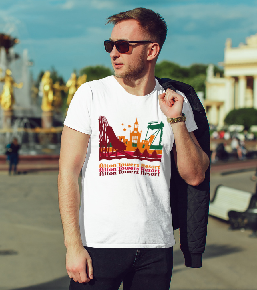 Alton Towers Resort Iconic Rides And Castle Attractions T-Shirt