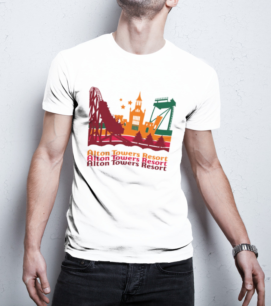 Alton Towers Resort Iconic Rides And Castle Attractions T-Shirt
