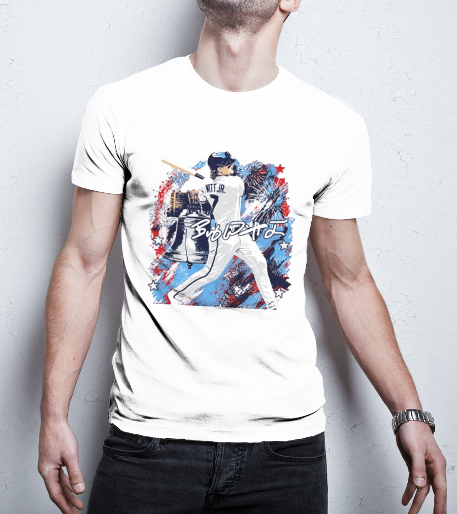 Bobby Witt Jr 2026 Philly Liberty Bell And Fireworks Baseball T-Shirt
