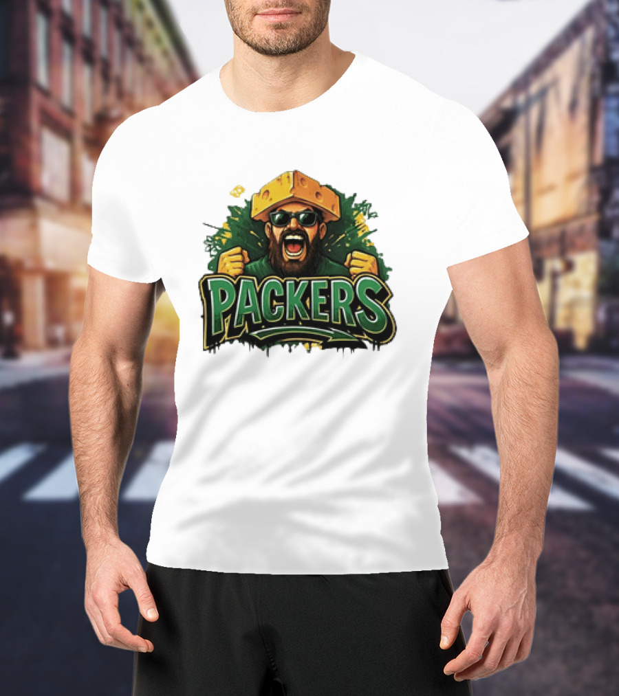Packers Cheesehead Fan Graffiti T-Shirt