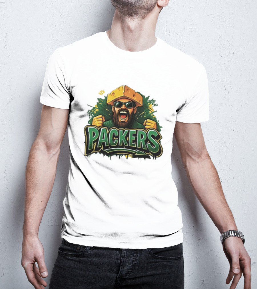 Packers Cheesehead Fan Graffiti T-Shirt