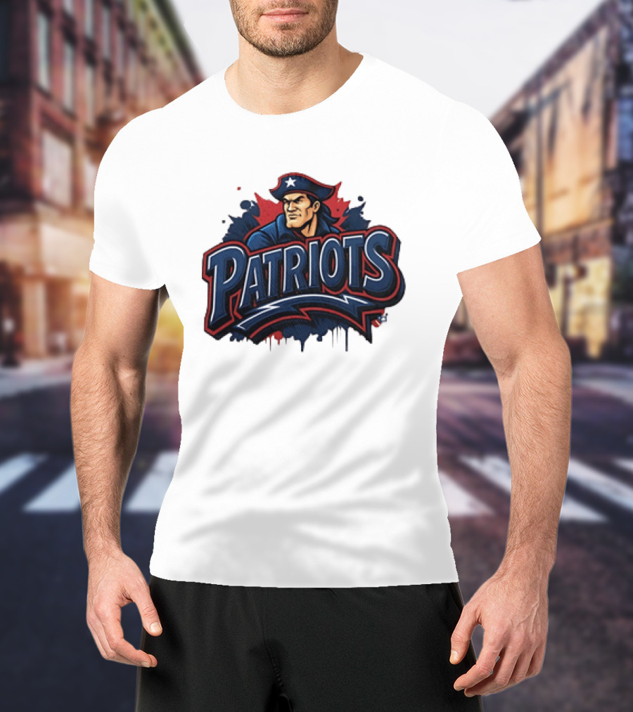 New England Patriots Graffiti Pat Patriot Iconic Team T-Shirt