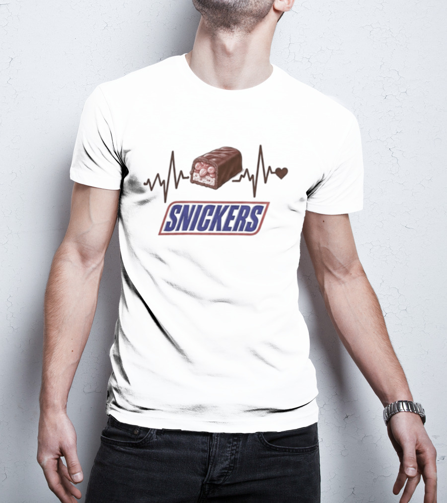 Heartbeat Snickers Addiction Lovers T-Shirt