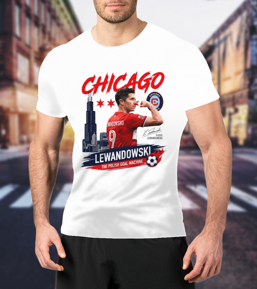 Chicago Fire FC Lewandowski The Polish Goal Machine T-Shirt