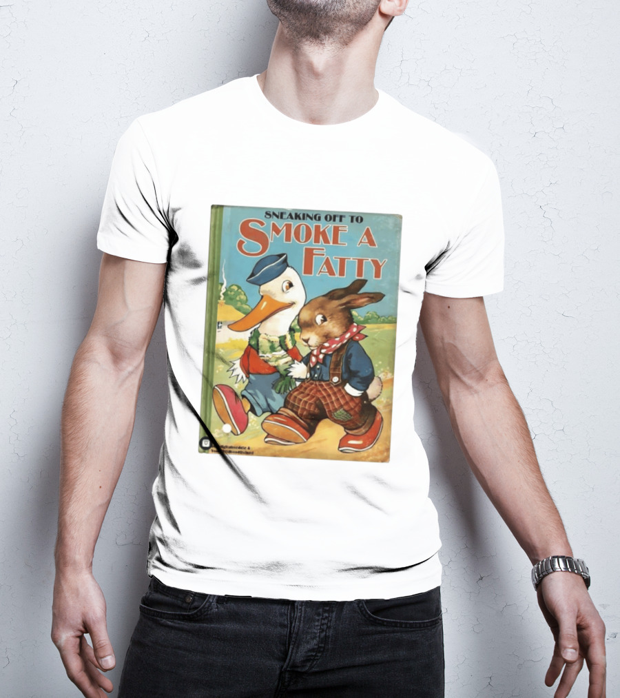 Sneaking Off To Smoke A Fatty Anthropomorphic Duck Rabbit Book Cover T-Shirt