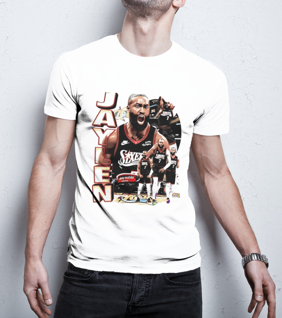 Jaylen Brown Nike 76ers Number 7 Bootleg Collage T-Shirt