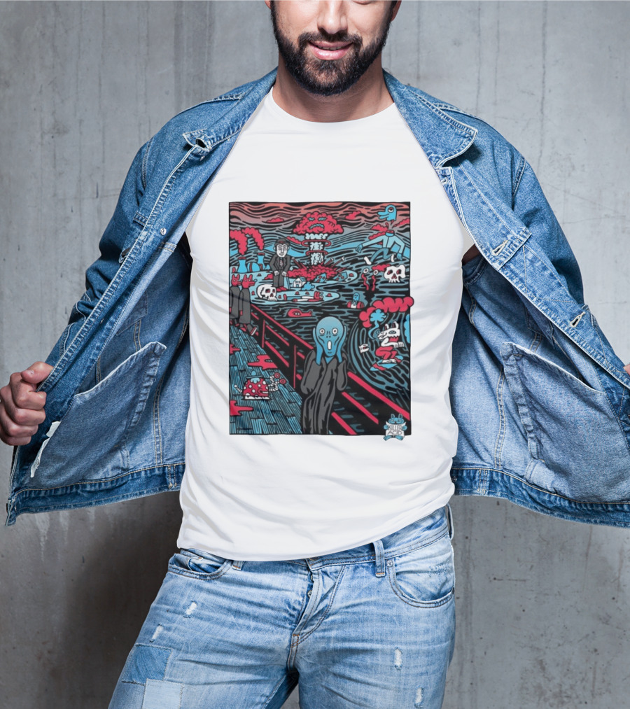 The American Scream Killer Acid Psychedelic Surrealist Edvard Munch Mashup T-Shirt