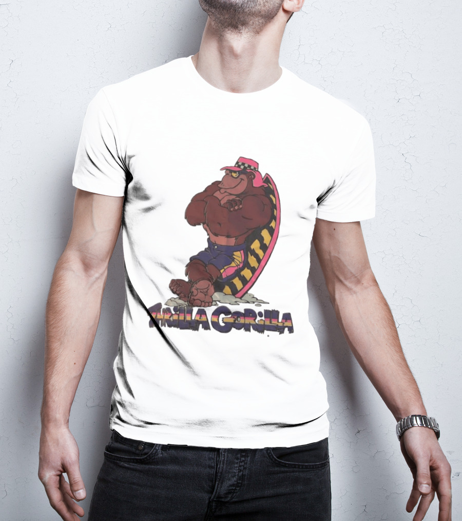 Thrilla Gorilla Town And Country Surf Checkered Hat Surfboard T-Shirt