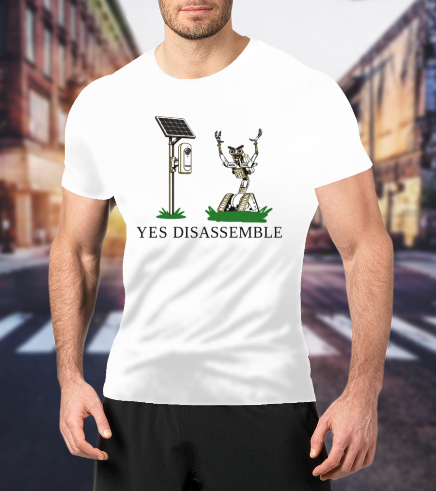 Johnny Five Yes Disassemble Robot Short Circuit Solar Panel T-Shirt