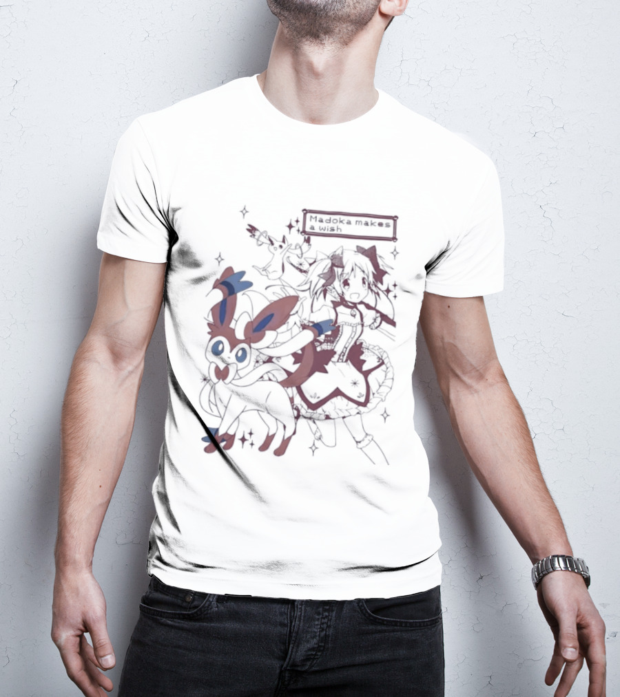 Madoka Kaname And Sylveon Anime Wish Collaboration T-Shirt