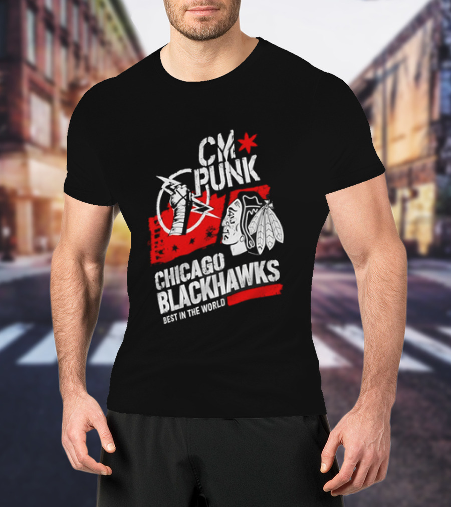CM Punk Chicago Blackhawks Best In The World T-Shirt