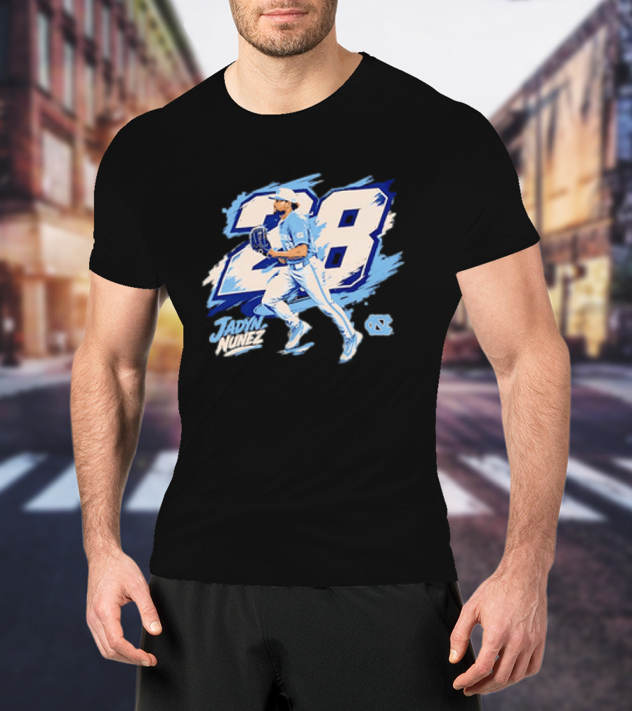 Jadyn Nunez No 28 North Carolina Tar Heels Baseball Player T-Shirt