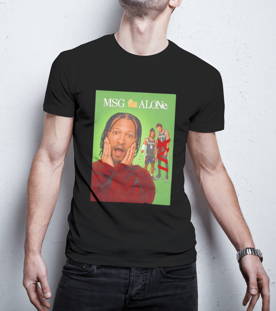 MSG ALONe Jalen Brunson Victor Wembanyama New York Knicks Home Alone NBA Basketball Spurs T-Shirt