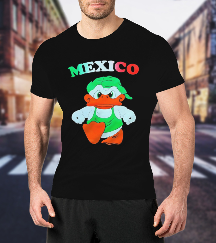 Mexico Duck Cartoon Green Outfit T-Shirt
