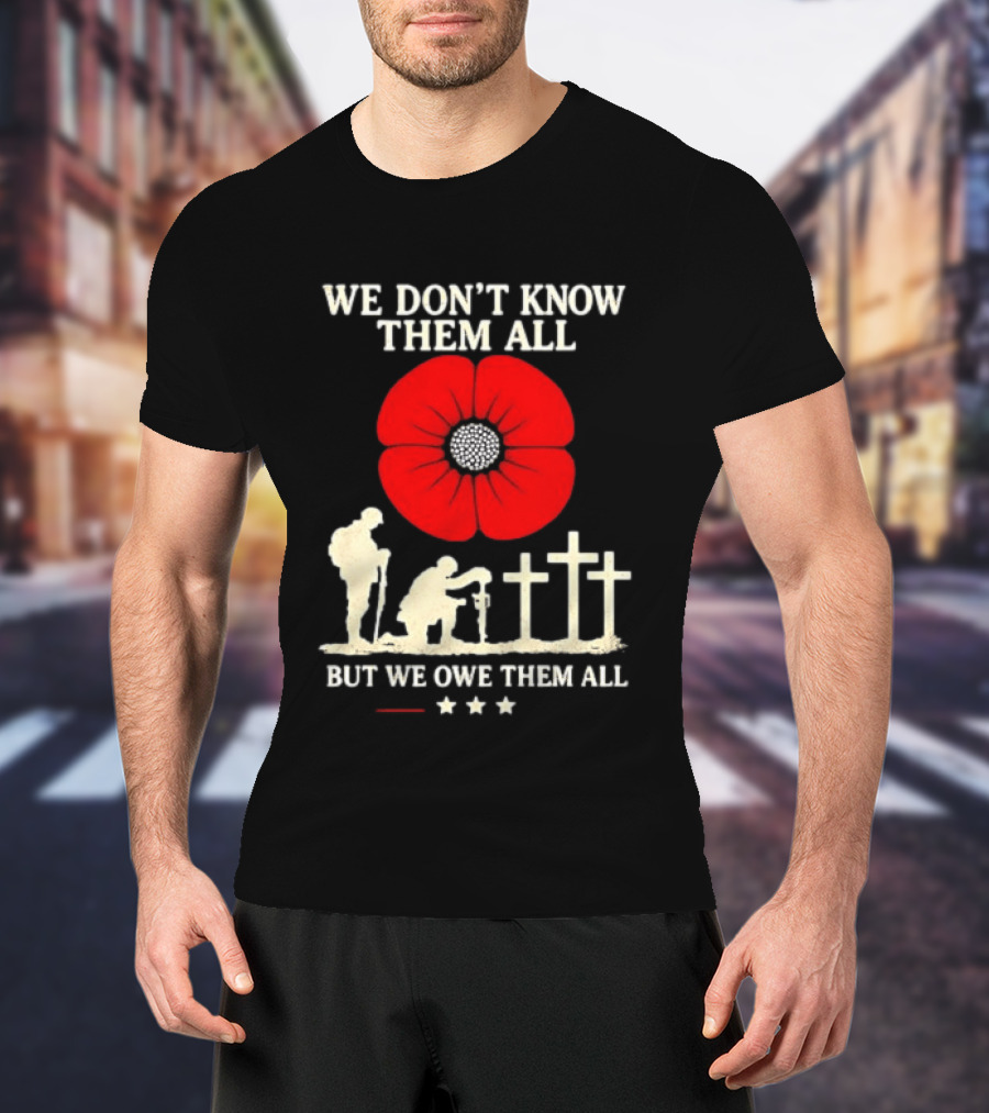Soldier Memorial We Don't Know Them All Red Poppy Remembrance T-Shirt