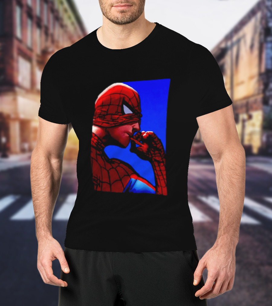 Spider Man Smoking Reaction Meme Awkward Superhero T-Shirt