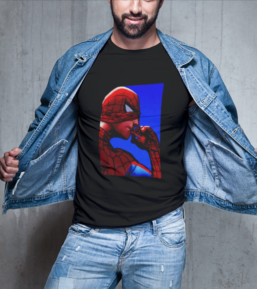Spider Man Smoking Reaction Meme Awkward Superhero T-Shirt
