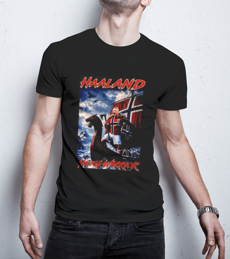 Haaland Viking Warrior Norway Football Nordic Pride T-Shirt