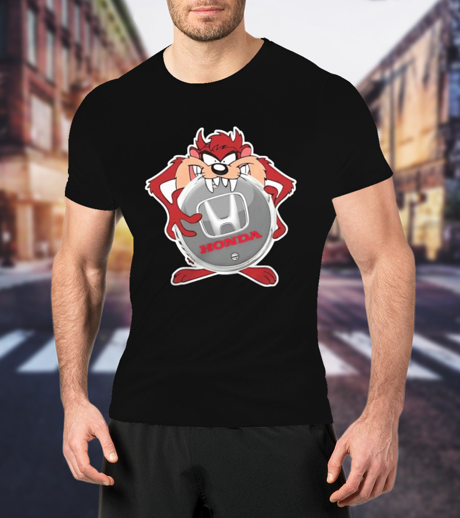 Tasmanian Devil Looney Tunes Holding Honda T-Shirt