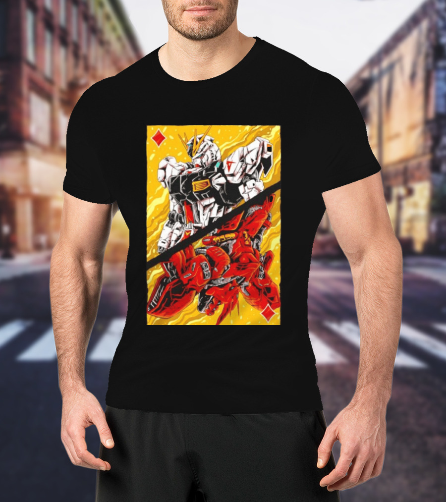 Nu Gundam Sazabi Mobile Suit Gundam Char's Counterattack Playing Card T-Shirt