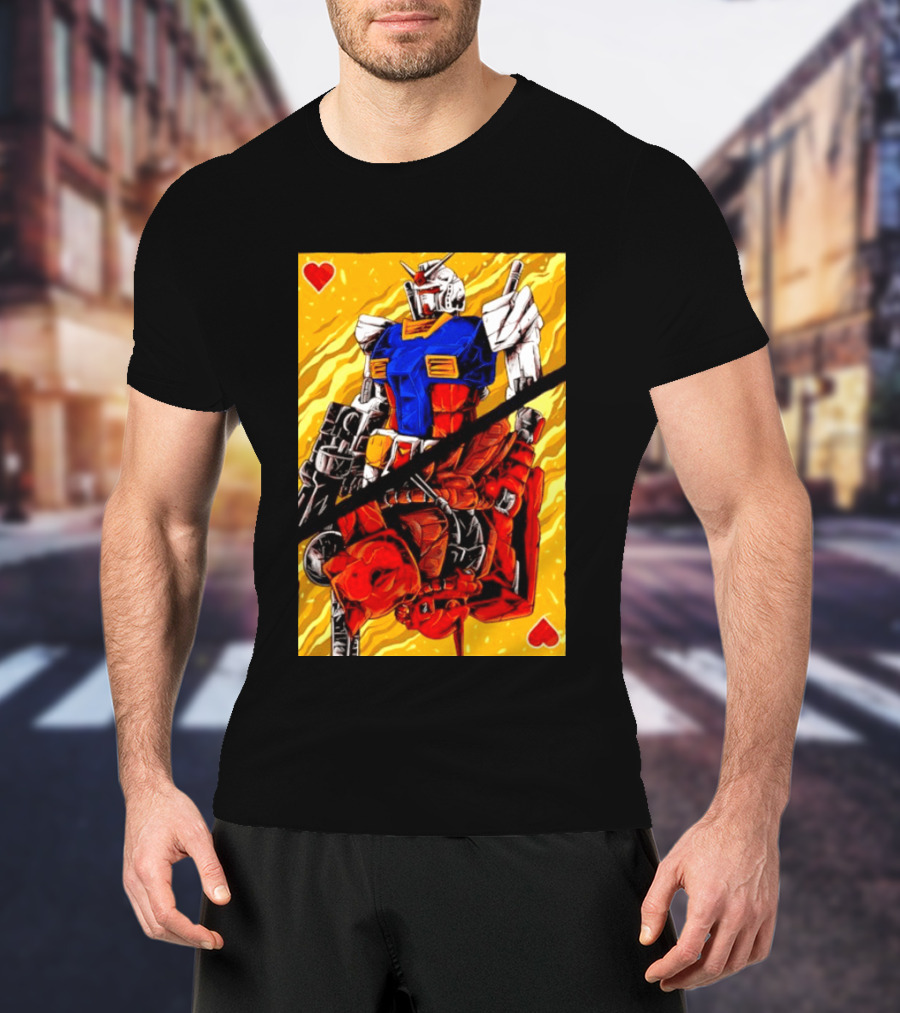 RX 78 2 Gundam Mobile Suit King Of Hearts Playing Card T-Shirt