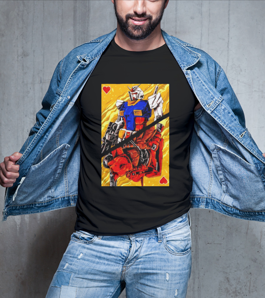 RX 78 2 Gundam Mobile Suit King Of Hearts Playing Card T-Shirt