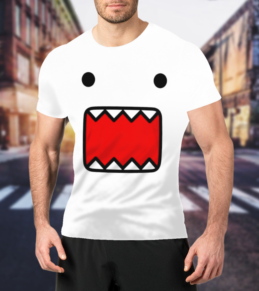 Domo Face Red And Pink Contrast T-Shirt
