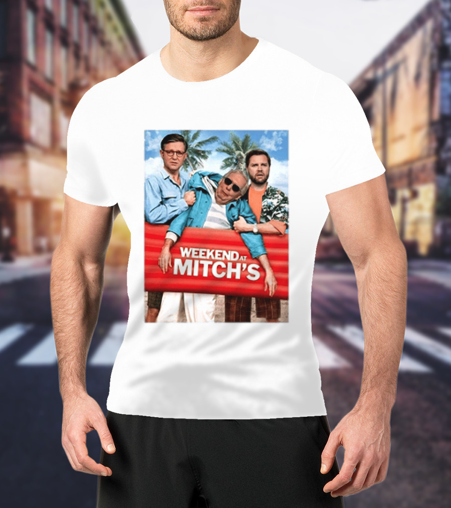 Weekend At Mitch's Meme Mitch McConnell Tropical Comedy T-Shirt