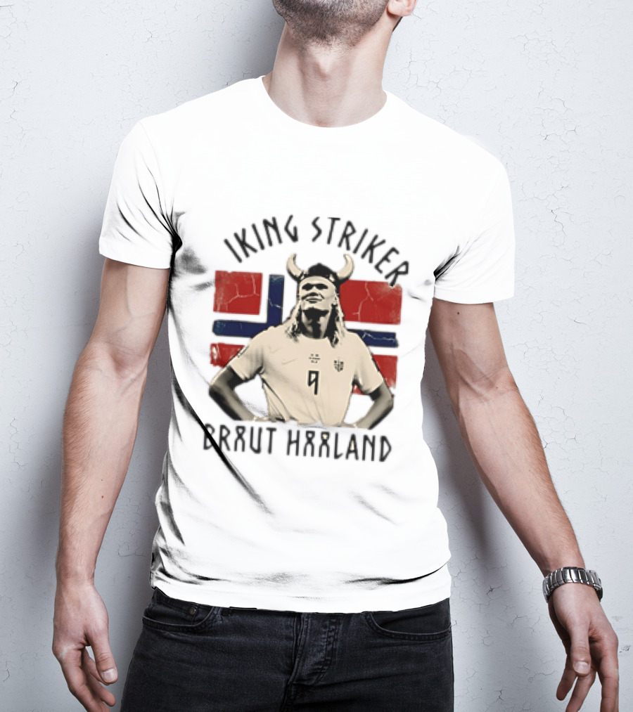 Braut Haaland Viking Striker Norway Flag T-Shirt