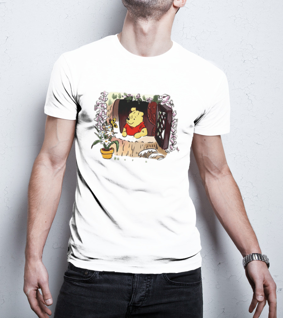 Winnie The Pooh Breathe It's A New Day Inspirational Morning Window Scene T-Shirt