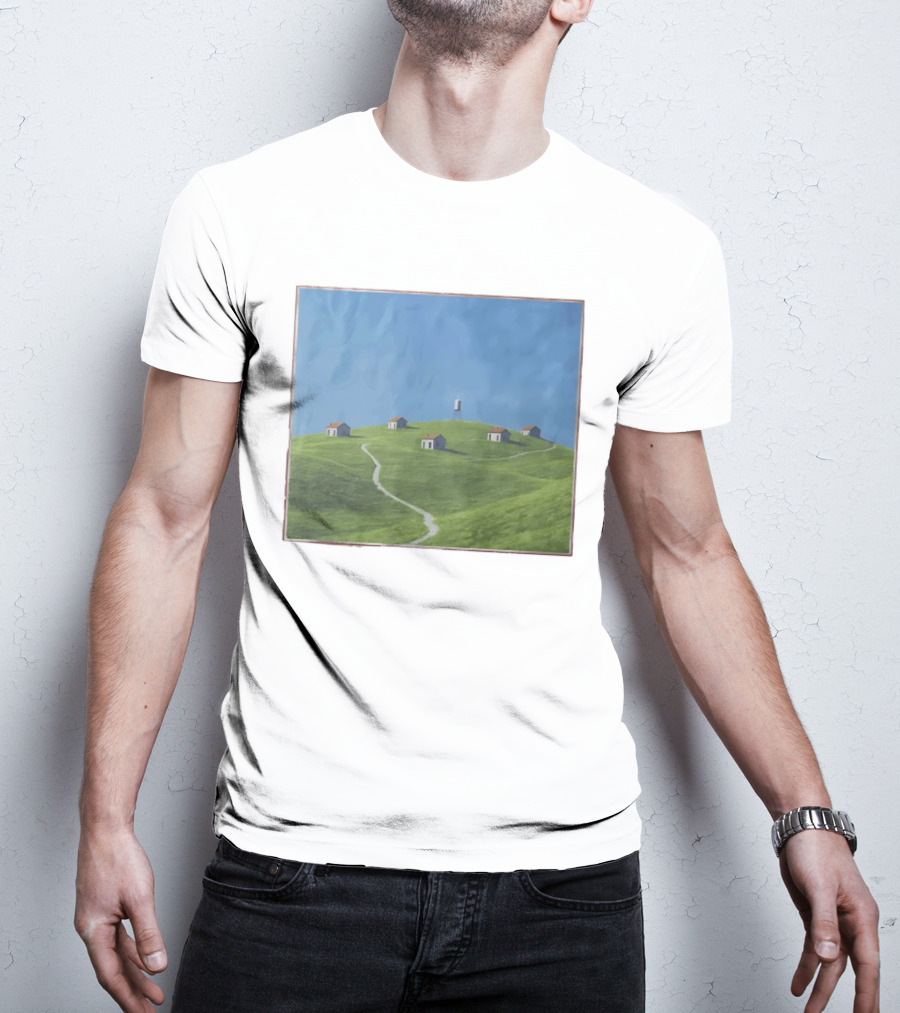 I Would Rather Be Here Btw Backrooms Level 94 Green Hills And Houses T-Shirt