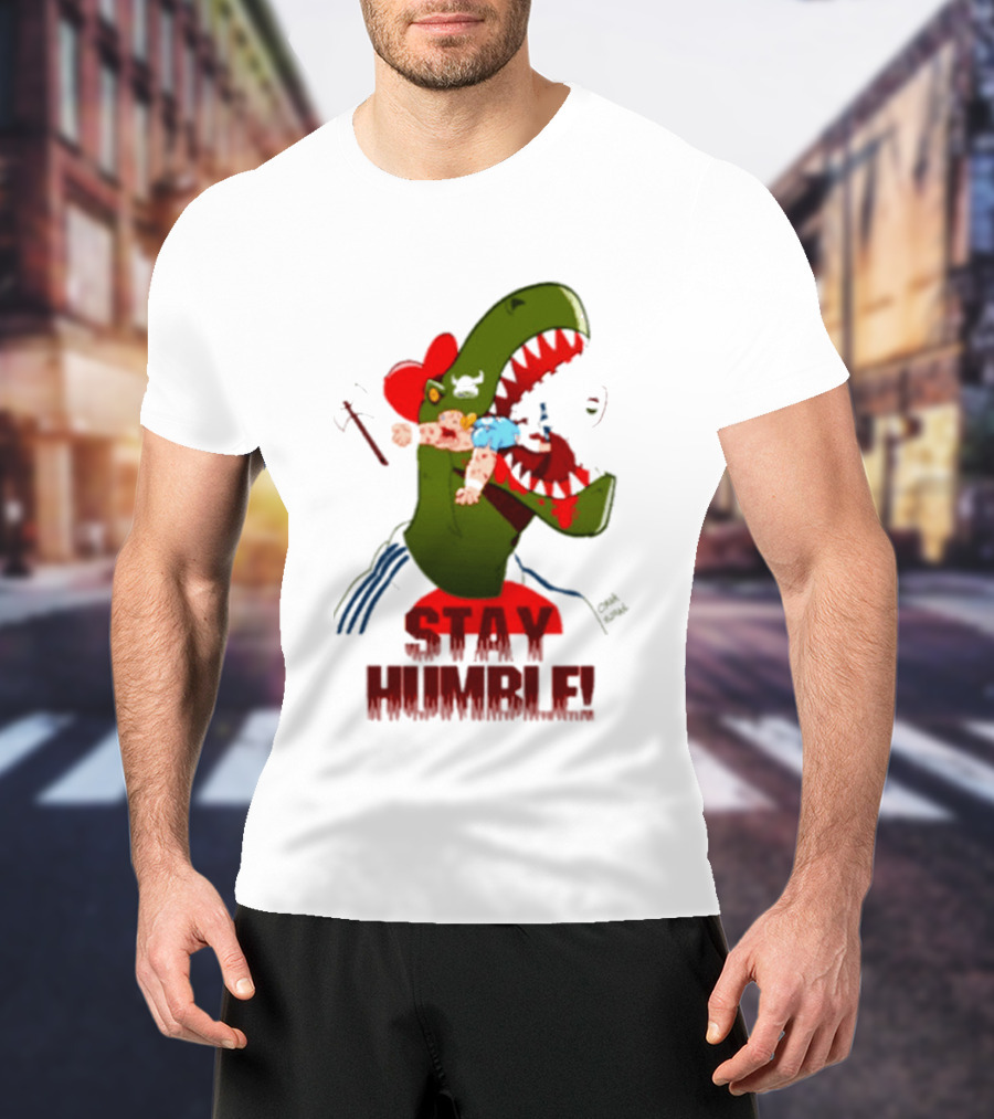 Stay Humble Rex Eating Person Dinosaur T-Shirt