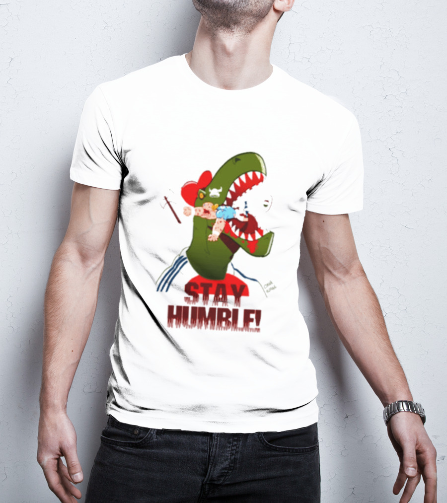 Stay Humble Rex Eating Person Dinosaur T-Shirt