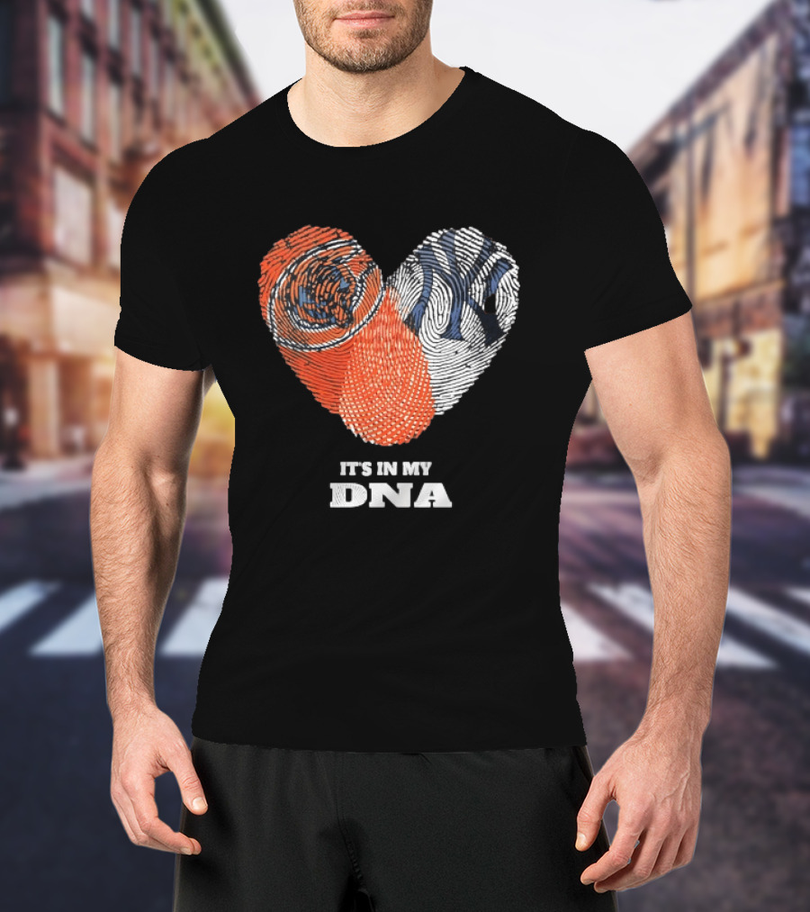 It's In My DNA New York Yankees Baseball Fingerprint Heart T-Shirt