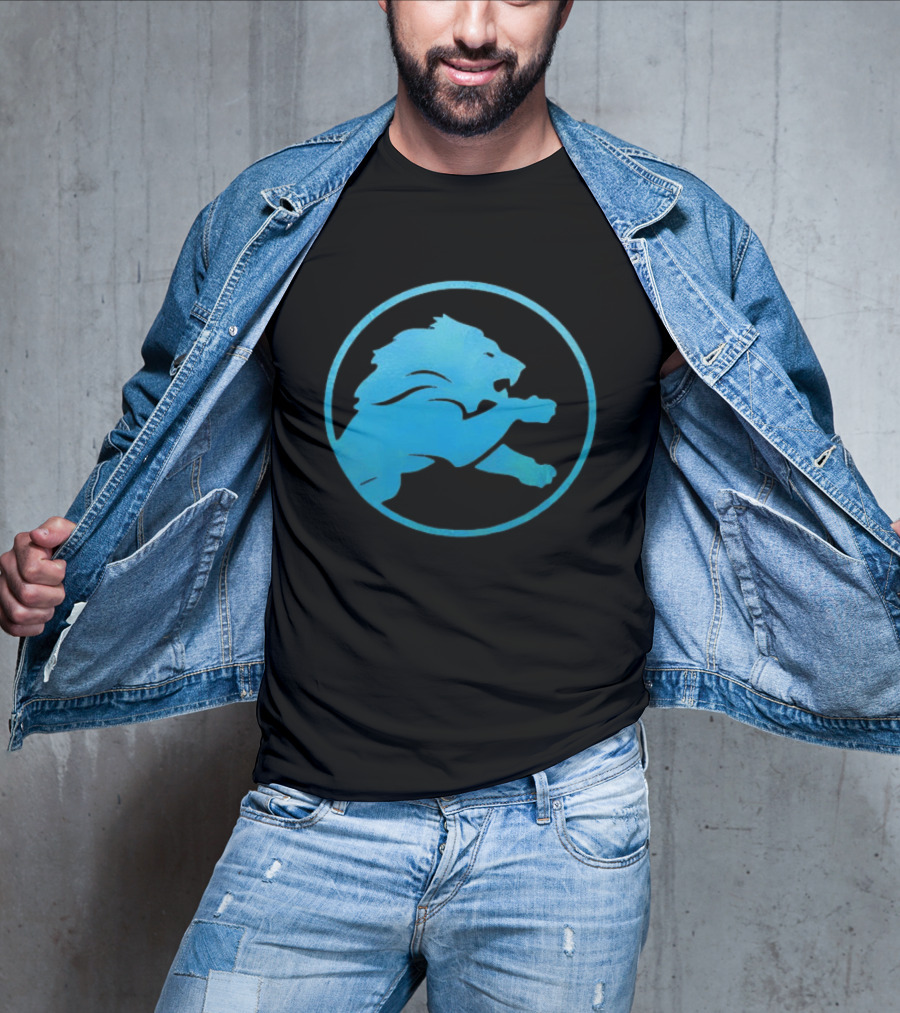 Detroit Lions Roaring Blue Iconic Circle T-Shirt