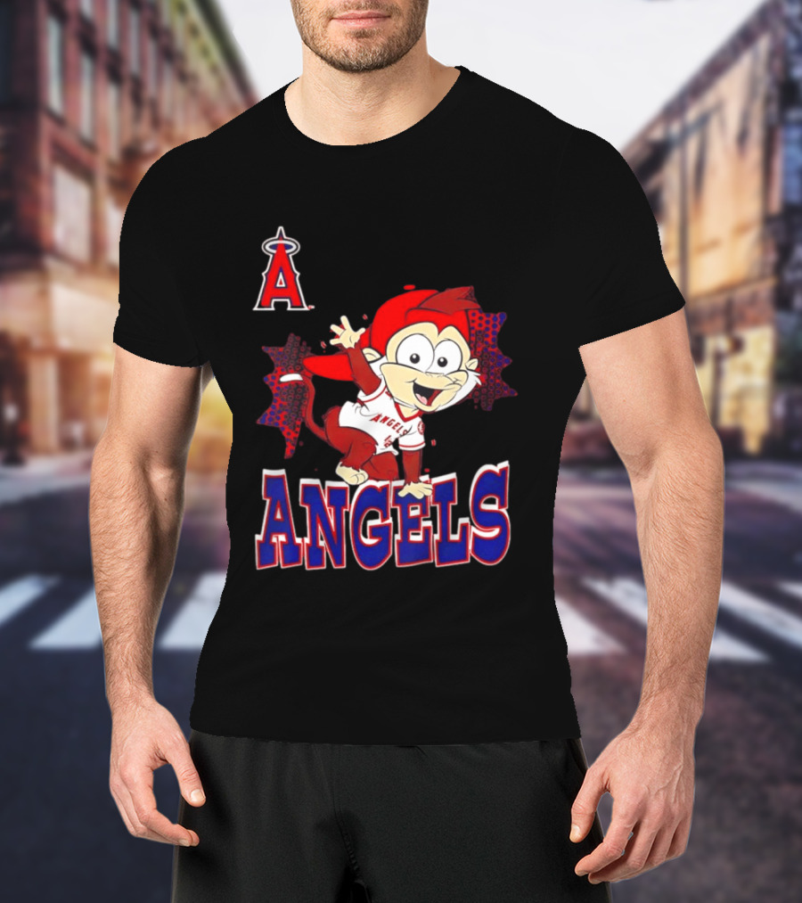 LAA Angels Rally Monkey Waving Hand Classic Sports Fan T-Shirt