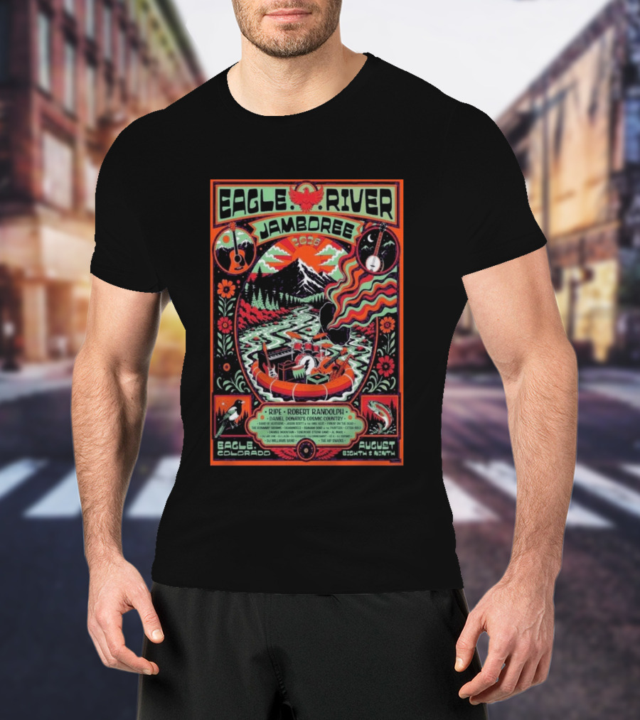 Eagle River Jamboree 2026 In Eagle Colorado August 8th And 9th Featuring Ripe Robert Randolph And Daniel Donato's Cosmic Country T-Shirt